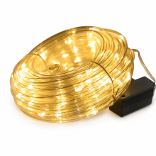Outdoor Waterproof LED Rope Light, Warm White, 500 LEDs, 24 V Plug-In for Garden and Christmas Decoration