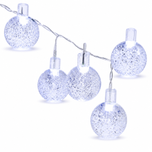 Solar LED Bubble String Lights, Waterproof Outdoor Garden and Camping Decoration, 200 White LEDs