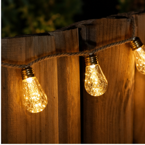 LED String Lights with Round Bulbs, Warm White, 5 m 20 Lights, 8 Modes, Waterproof, Remote Control, Garden 2
