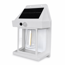 White Solar Outdoor Wall Light, Waterproof with Motion Sensor and Filament Light for Garden and Patio