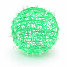 Set of 5 Green Solar LED Rattan Ball Lights for Outdoor Garden, Waterproof
