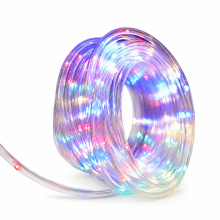 White Solar LED Rope Light for Outdoor Use, Waterproof, 32 m, 300 LEDs, 8 Modes, Remote Control and USB