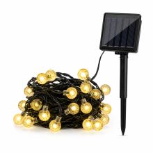 Solar LED Bubble Globe String Lights, Warm White, Waterproof, Remote Control, Outdoor Garden Camping, 12 m, 100 Lights