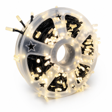 Solar Rechargeable Warm White LED Icicle String Lights, 240 Crystal Bubble LEDs, 8 Modes, Waterproof, 2400mAh Battery