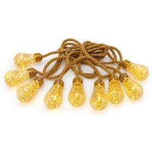LED String Lights with Round Bulbs, Warm White, 5 m 20 Lights, 8 Modes, Waterproof, Remote Control, Garden