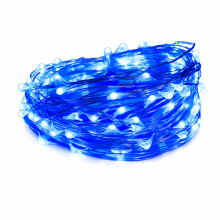 Blue USB LED String Lights with 200 LEDs, Copper Wire Decorative Lighting for Bedroom, Garden and Camping, Steady On