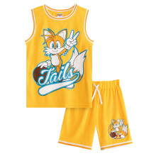 (6-7 Years, Yellow) Sonic The Hedgehog Boys Tails Basketball Kit