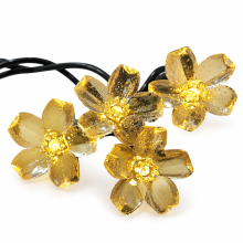 Solar LED Flower String Lights, Warm White, Waterproof Garden Decoration, 100 LEDs, 8 Modes, 12 m