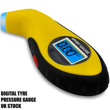 Digital Air Pressure Gauge Yellow PSI with LCD Display Bike Car Motorcycle Tyre