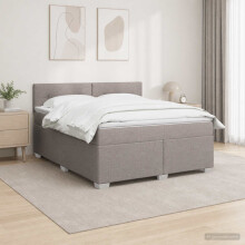 vidaXL Boxspringbett mit Matratze Taupe 140 x 190 cm Stoff