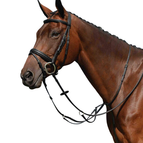 (Full, Black) Collegiate Syntovia+ Plain Flat Running Martingale