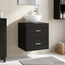 vidaXL Wall-Mounted Sink Vanity Black Oak 49.5 x 41 x 64.5 cm