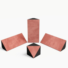 (Rose) Kit of 3 mini Bass Traps "mini-Cinematic-bt" and one Corner Bass Trap "TRICUB-Cinematic" | Velvet Fabric Bass Traps