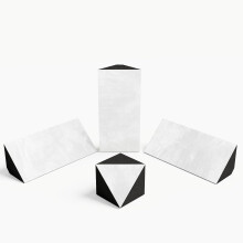 (White) Kit of 3 mini Bass Traps "mini-Cinematic-bt" and one Corner Bass Trap "TRICUB-Cinematic" | Velvet Fabric Bass Traps