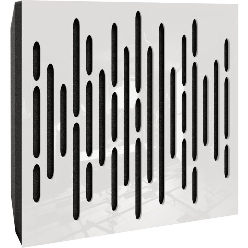 (White glossy Plastic) 8 Pack - Small Acoustic Panel | Decorative Sound Absorbing Wall Panel "WAVE-Mini" 25x25x3 cm | Absorption & Diffusion 2
