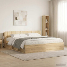 vidaXL Headboard Cabinet with Storage Sonoma Oak Engineered Wood