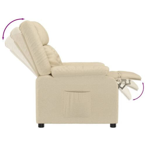 VidaXL vidaXL Recliner Chair Cream Fabric 2
