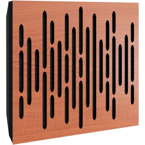 (Cherry) 8 Pack - Small Acoustic Panel | Decorative Sound Absorbing Wall Panel "WAVE-Mini" 25x25x3 cm | Absorption & Diffusion 2