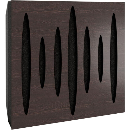 (Wenge) 8 Pack - Small Acoustic Panel | Decorative Sound Absorbing Wall Panel "PULSAR-Mini" 25x25x3 cm | Absorption & Diffusion 2