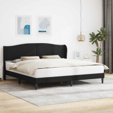 vidaXL Bed Frame with Headboard Black 180 x 200 cm Faux Leather