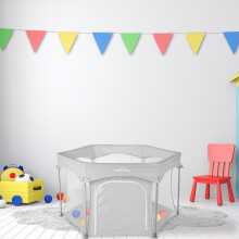 Foldable Baby Playpen with Carry Bag in Grey by Babyway