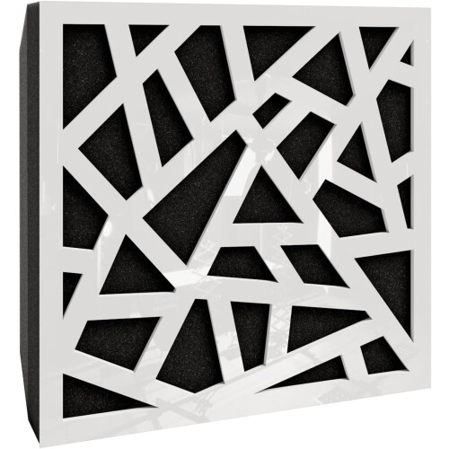 (White glossy Plastic) 8 Pack - Small Acoustic Panel | Decorative Sound Absorbing Wall Panel "SKYROSS-Mini" 25x25x3 cm | Absorption & Diffusion 2