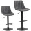 Set of 2 Leathaire Tub Bar Stools -  Charcoal Grey 1