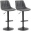Set of 2 Leathaire Tub Bar Stools -  Charcoal Grey 8