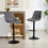 Set of 2 Leathaire Tub Bar Stools -  Charcoal Grey 2