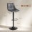 Set of 2 Leathaire Tub Bar Stools -  Charcoal Grey 3