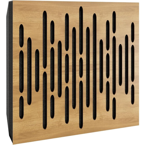 (Oak) 8 Pack - Small Acoustic Panel | Decorative Sound Absorbing Wall Panel "WAVE-Mini" 25x25x3 cm | Absorption & Diffusion 2