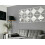 9x White Square Diamond Frame Wall Art Mirror 40Cm 2