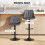 Set of 2 Leathaire Tub Bar Stools -  Charcoal Grey 4