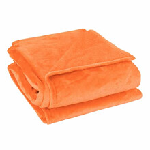 sourcing map Flannel Fleece Blanket Soft Lightweight Plush Microfiber Bed or Couch Blanket, Orange 150 x 200cm