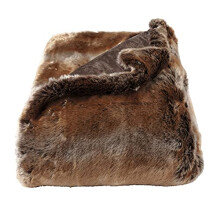 Bedford Home Marten Sable Fur Blanket with Faux Mink Back and Gift Box, 60x70â, Amber Brown