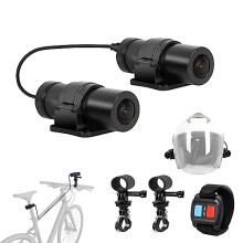 VSYSTO HD 1080P Motorcycle Bicycle Helmet Cameras, Outdoor Portable WiFi Front and Rear Camera Night Vision Waterproof Action Cam DVR, Loop Recording,