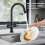 Peppermint Kitchen Tap Black Dual Lever with 2 Function Adjustable Aerator 2