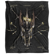 Lord of The Rings Sauron Runes Silky Touch Super Soft Throw Blanket 152 X 127 cm, White
