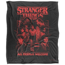 Stranger Things Mindflayer Group Horror Movie Poster Silky Touch Super Soft Throw Blanket 152 X 127 Cm, White