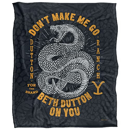 Yellowstone Beth Dutton Snake Silky Touch Super Soft Throw Blanket 152 X 127 cm, White