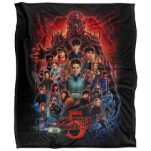 Stranger Things Season 5 Poster Silky Touch Super Soft Throw Blanket 152 X 127 Cm, White