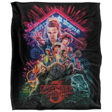 Stranger Things Season 3 Poster Silky Touch Super Soft Throw Blanket 152 X 127 Cm, White