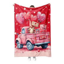 Vexthorion Valentine's Day Gift Blanket,Valentines Day Flannel Throw Blanket, Mother's day Red Flannel Soft Cozy Blankets,Cute Sweet Love Gnome For