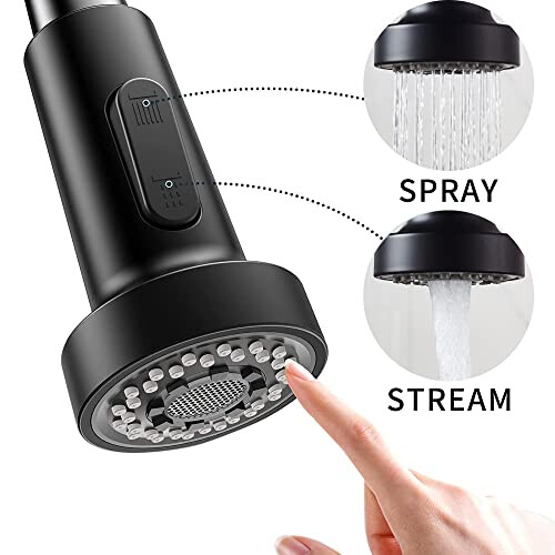 Kitchen Faucet Spring Pull Down Single Handle Brass Deck Mounted Kitchen Sink Faucets (Black) 2
