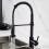 Kitchen Faucet Spring Pull Down Single Handle Brass Deck Mounted Kitchen Sink Faucets (Black) 4