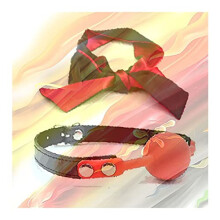 Leather Straps with Protective Ball, Including Faux Silk Eyes Cover, Adventure Set for Bedroom Games (Red)