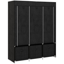 HOMCOM Foldable Fabric Wardrobe – Black, 5 Shelves