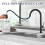 YardMonet Black Kitchen Tap, Kitchen Sink Mixer Taps with Pull Out Sprayer 4