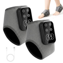 FunnAura 2 Pack 3 in 1 Foot Massager, Electric Heat Protable Cordless Therapy Foot Massagers with 5 Speed and 5 Temperature for Circulation, Back,