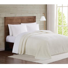 Truly Soft Velvet Plush King Blanket in Ivory